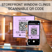 Scanbare QR-code op winkelbord | Scannen, bestelle Raamsticker