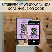 Scanbare QR-code op winkelbord | Scannen, bestelle Raamsticker