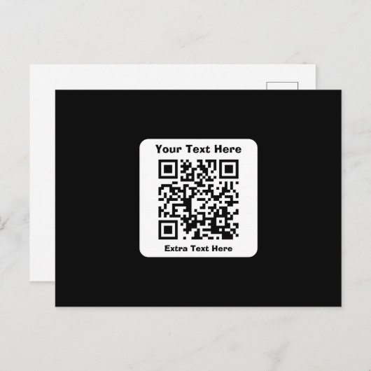 Scanbare QR-code Sjabloon met bewerkbare tekst (Voorkant / Achterkant)