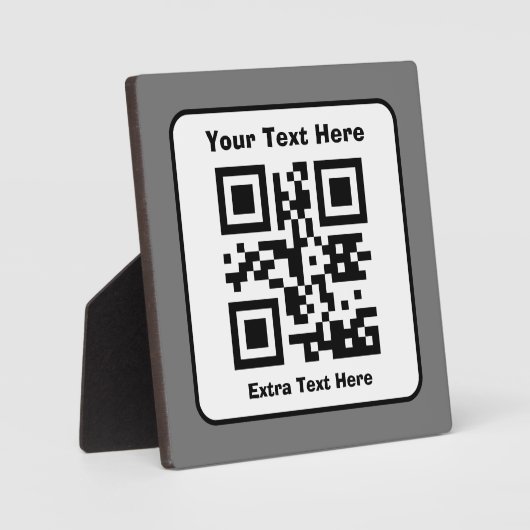 Scanbare QR-code Sjabloon met bewerkbare tekst Fotoplaat (Voorkant)