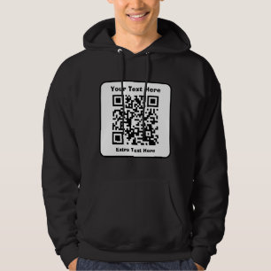 Scanbare QR-code Sjabloon met bewerkbare tekst Hoodie