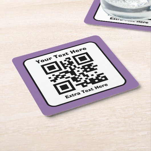 Scanbare QR-code Sjabloon met bewerkbare tekst Kartonnen Onderzetters (Schuin)