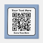Scanbare QR-code Sjabloon met bewerkbare tekst Magneet (Voorkant)