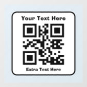 Scanbare QR-code sjabloon met bewerkbare tekst Raamsticker (Vel)