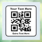 Scanbare QR-code sjabloon met bewerkbare tekst Raamsticker (Vel 3)