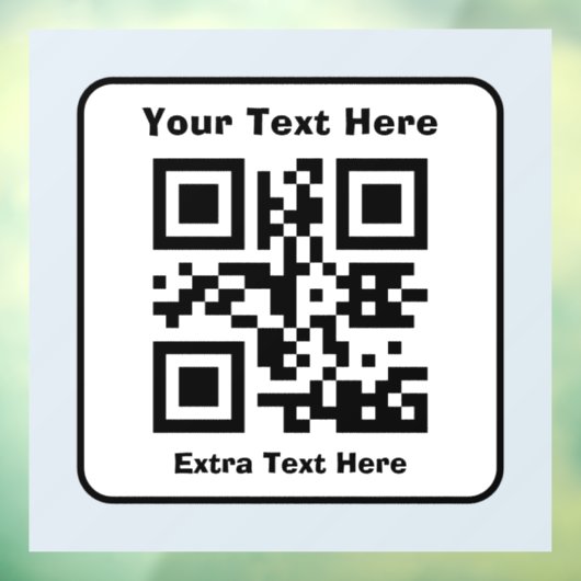 Scanbare QR-code sjabloon met bewerkbare tekst Raamsticker (Vel 3)