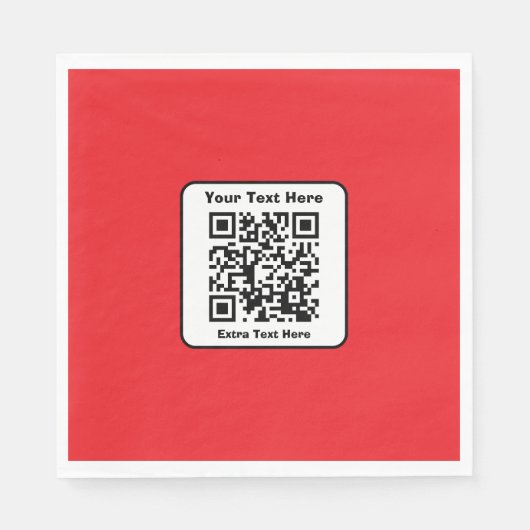 Scanbare QR-code Sjabloon met bewerkbare tekst Servet (Voorkant)