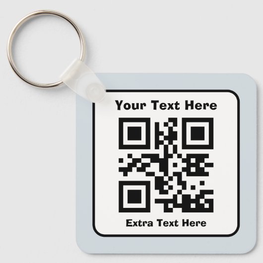Scanbare QR-code Sjabloon met bewerkbare tekst Sleutelhanger (Voorkant)