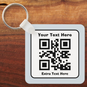 Scanbare QR-code Sjabloon met bewerkbare tekst Sleutelhanger