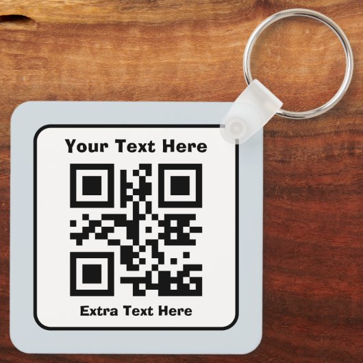 Scanbare QR-code Sjabloon met bewerkbare tekst Sleutelhanger (Achterkant)