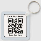 Scanbare QR-code Sjabloon met bewerkbare tekst Sleutelhanger (Achterkant)