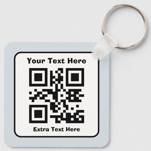 Scanbare QR-code Sjabloon met bewerkbare tekst Sleutelhanger (Achterkant)
