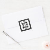 Scanbare QR-code Sjabloon met bewerkbare tekst Vierkante Sticker (Envelop)