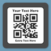 Scanbare QR-code Sjabloon met bewerkbare tekst Vierkante Sticker