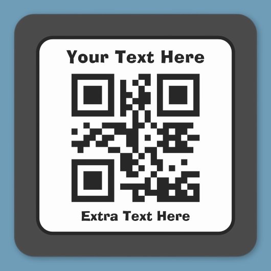 Scanbare QR-code Sjabloon met bewerkbare tekst Vierkante Sticker