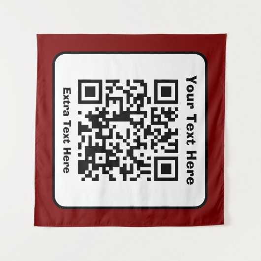 Scanbare QR-code Sjabloon met bewerkbare tekst Wandkleed (Voorkant (horizontaal))