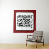 Scanbare QR-code Sjabloon met bewerkbare tekst Wandkleed (In Situ (horizontaal))