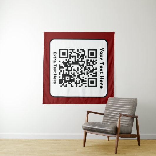 Scanbare QR-code Sjabloon met bewerkbare tekst Wandkleed (In Situ (horizontaal))