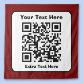 Scanbare QR-code Sjabloon met bewerkbare tekst Wandkleed