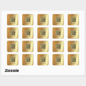 Scanbare QR-code Uw aangepaste tekst Faux Gold Vierkante Sticker (Vel)