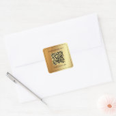 Scanbare QR-code Uw aangepaste tekst Faux Gold Vierkante Sticker (Envelop)