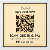 Scanbare QR-code voor winkelbord | Scan, bestel en Raamsticker (Vel)