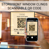 Scanbare QR-code voor winkelbord | Scannen, bestel Raamsticker