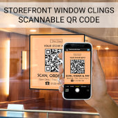 Scanbare QR-code voor winkelbord | Scannen, bestel Raamsticker