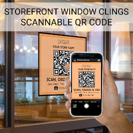 Scanbare QR-code voor winkelbord | Scannen, bestel Raamsticker