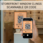 Scanbare QR-code voor winkelbord | Scannen, bestel Raamsticker
