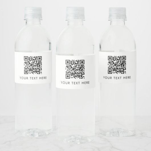 Scanbare QR-code voor zakelijke website voor adver Waterfles Etiket (Flessen)