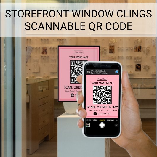 Scanbare QR-code winkelteken | Scannen, bestellen  Raamsticker