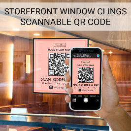 Scanbare QR-code winkelteken | Scannen, bestellen  Raamsticker