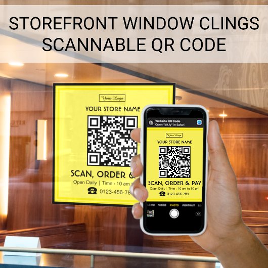 Scanbare QR-code winkelteken | Scannen, bestellen  Raamsticker