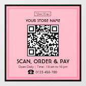 Scanbare QR-code winkelteken | Scannen, bestellen  Raamsticker (Vel)