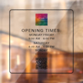 Scanbare QR-code Zakelijke uren Upload logo Slank Raamsticker (Vel 2)