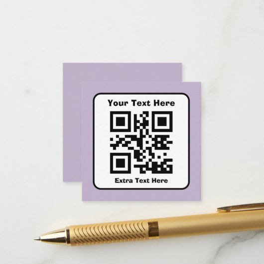 Scanbare QR-codesjabloon met bewerkbare tekst Informatiekaartje (Voorkant / Achterkant in situ)