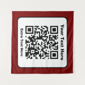 Scanbare QR-codesjabloon met bewerkbare tekst Wandkleed (Voorkant (horizontaal))