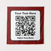 Scanbare QR-codesjabloon met bewerkbare tekst Wandkleed (Voorkant)