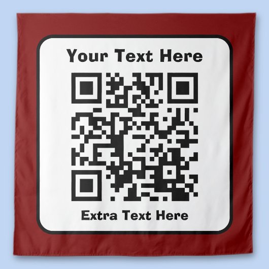 Scanbare QR-codesjabloon met bewerkbare tekst Wandkleed
