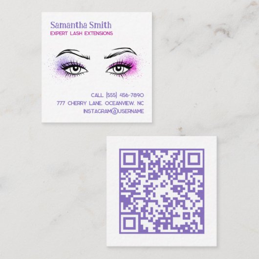 🌸 Scancode Brow Lash Tech Contactkaartje (Voorkant / Achterkant)