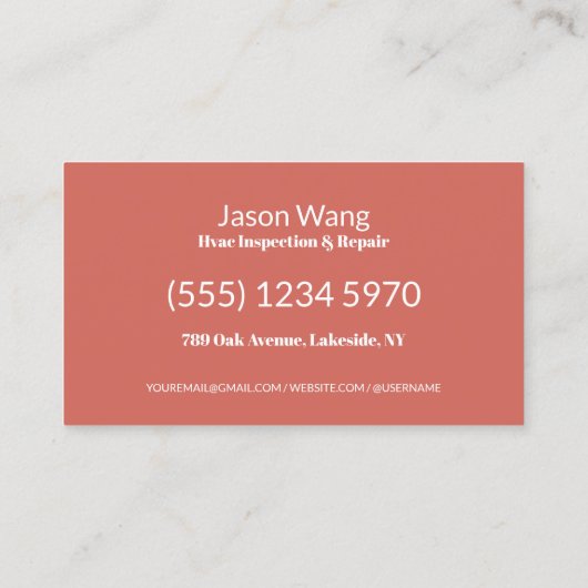 Scancode QR airconditioning Visitekaartje (Achterkant)