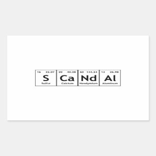 SCaNdAl Periodic Table Elements Word Chemistry Rechthoekige Sticker