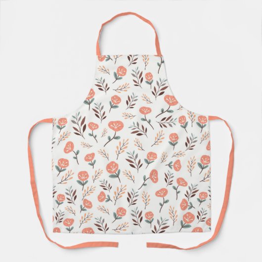 Scandi Apron with Red Poppies Schort (Voorkant)