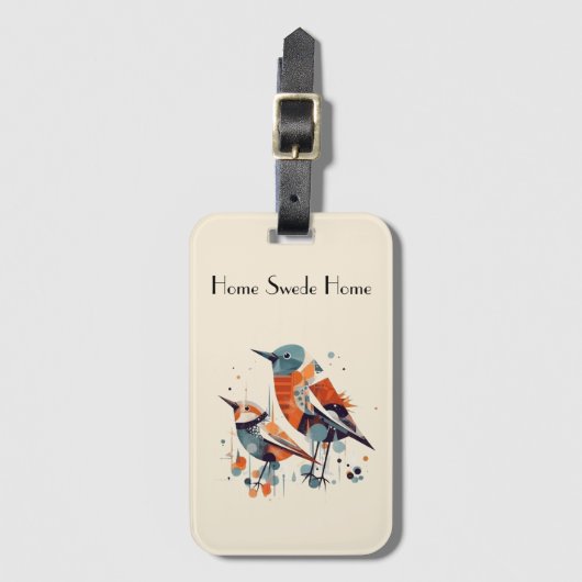 Scandi Aviary Duet, op maat Bagagelabel (Voorkant (verticaal))