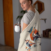 Scandi Aviary Duet, op maat Fleece Deken