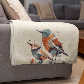 Scandi Aviary Duet, op maat Fleece Deken