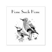 Scandi Aviary Duet, op maat gemaakt Zelfinktende Stempel (Design)