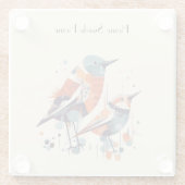 Scandi Aviary Duet, op maat Glazen Onderzetter (Achterkant)