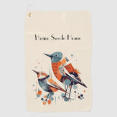 Scandi Aviary Duet, op maat Golfhanddoek (Voorkant)
